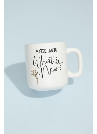 Ask Me Whats New Engagement Mug - Ever the conversation starter, this ceramic mug is