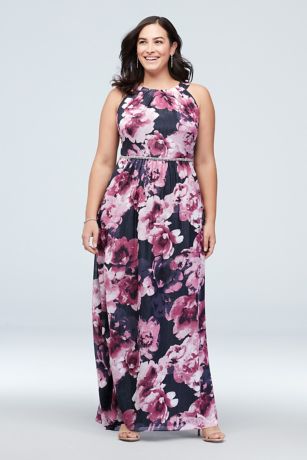david's bridal high neck chiffon