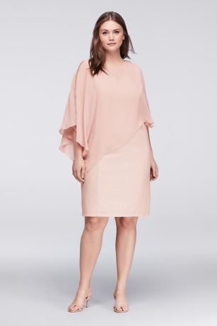 blush pink cape dress