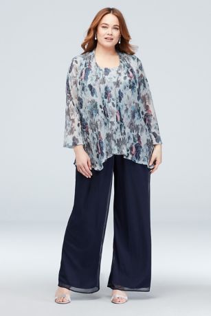 plus size navy pantsuit