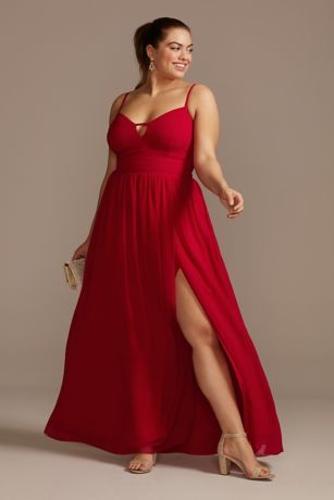 red plus size dress