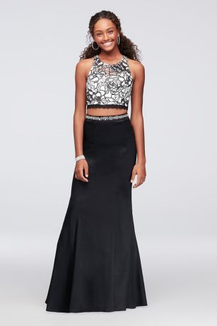 black sparkly two piece set