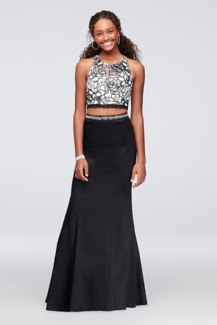 sequin hearts two piece dress