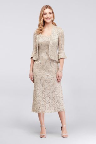 r&m richards sequined lace sheath dress and jacket