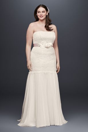 Cap Sleeve Lace Plus Size Ball Gown Wedding Dress Davids Bridal