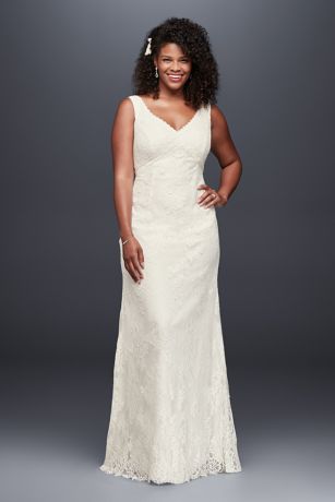 V-Neck Plus Size Wedding Dress with 