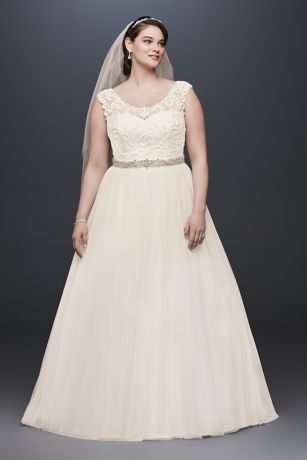 illusion neckline wedding dress plus size