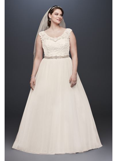 Plus Size Wedding Dress with Illusion Neckline | David's Bridal