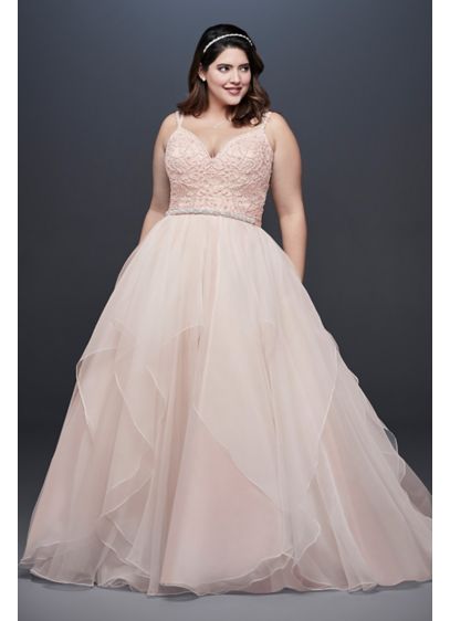 No Train Garza Plus Size Ball Gown Wedding Dress  David s  No Train Garza Plus Size Ball Gown Wedding Dress  David s
