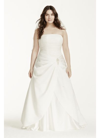 Satin Drop Waist Wedding Dress 6