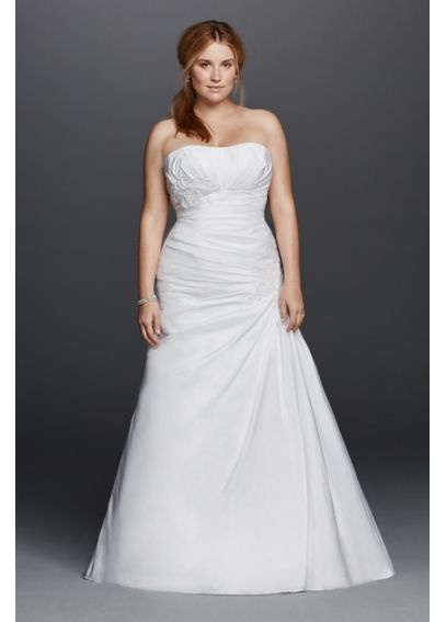 Plus Size Strapless Side Draped Wedding Dress - Davids Bridal