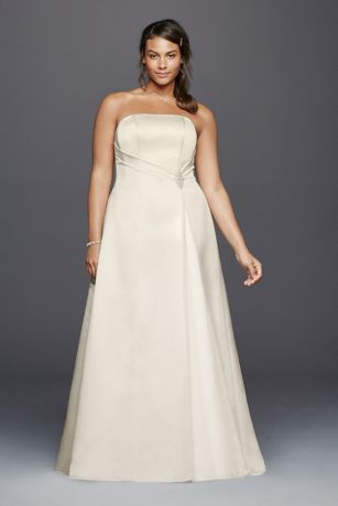 plus size satin wedding gown