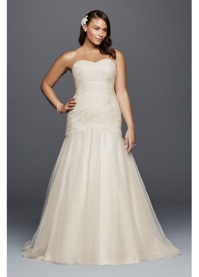 Trumpet Plus Size Wedding Dress with Lace Details - Davids Bridal