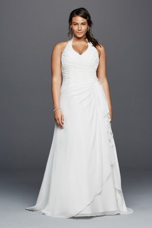 plus size halter neck wedding dresses