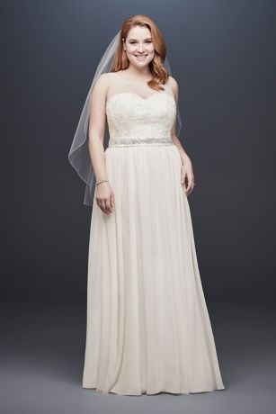 david's bridal flounced crinkle chiffon