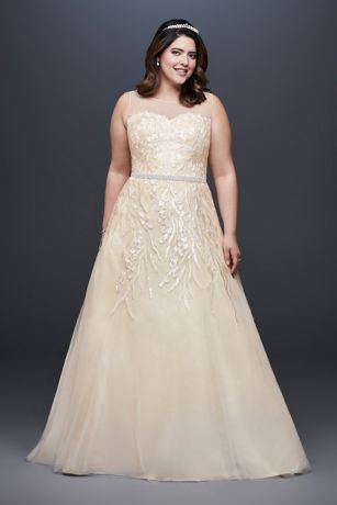 plus size sequin wedding dress