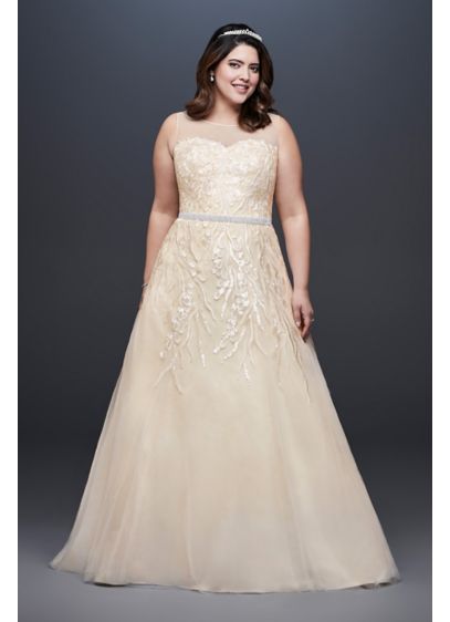 Sequin Vines Plus Size Ball Gown Wedding Dress | David's Bridal