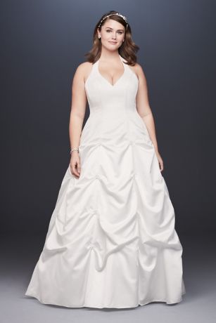 satin halter wedding dress