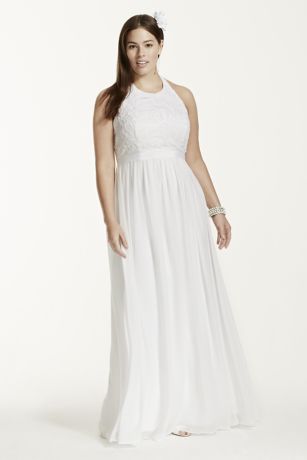 halter top a line wedding dress