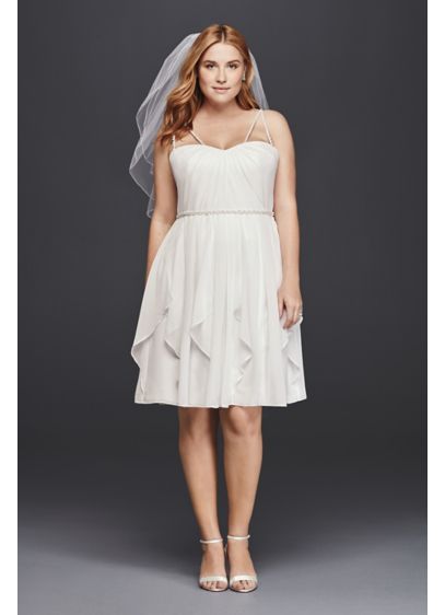 Short Plus Size Wedding Dress With Frilly Skirt David S Bridal