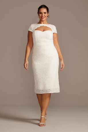 short sleeve white dress plus size