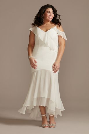 plus size high low chiffon dress