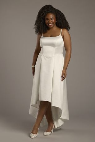 Picture of Satin Spaghetti Strap High-Low Dress