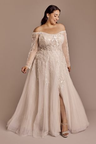 Picture of Off-the-Shoulder Boned Bodice Wedding Dress
