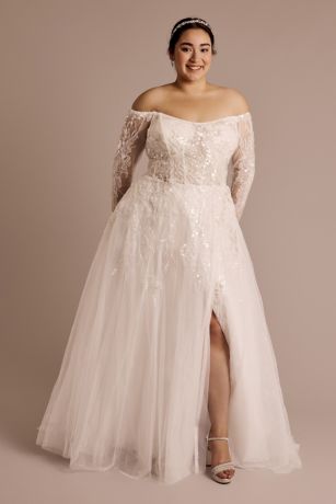 Picture of Off-the-Shoulder Boned Bodice Wedding Dress