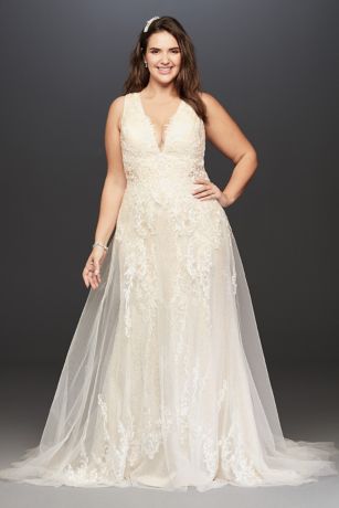 Tulle A-Line Plus Size Wedding Dress 