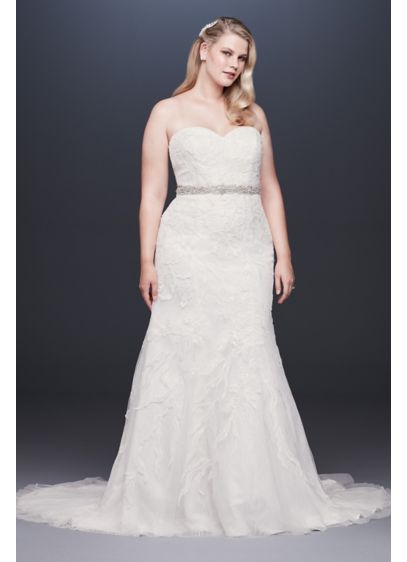 Beaded Lace Plus Size Tulle Mermaid Wedding Dress | David's Bridal