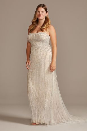 plus size sheath wedding dress