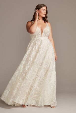 plus size crystal wedding dresses