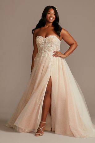 rose gold plus size gown