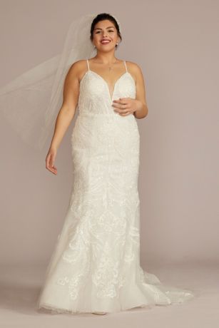 Picture of Glitter Tulle Lace Mermaid Wedding Dress