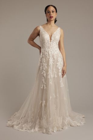 Picture of Tulle Plunging Tank A-Line Wedding Dress