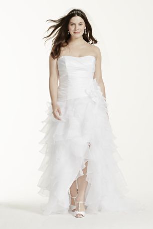 plus size hi low wedding dresses