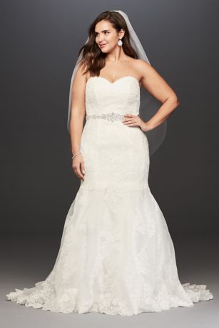 david's bridal lace mermaid dress