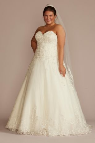 beaded lace and tulle wedding dress