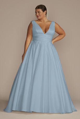 davids bridal blue wedding dress