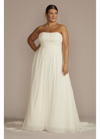Chiffon Empire Waist Plus Size Wedding Dress David s Bridal Chiffon Empire Waist Plus Size Wedding Dress David s Bridal