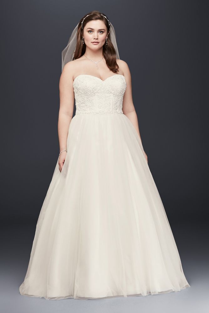Soft Tulle Lace Corset Plus Size Wedding Dress Style 9WG3633 | eBay