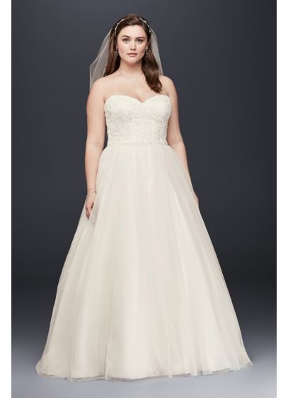 Soft Tulle Lace Corset Plus Size Wedding Dress David S Bridal