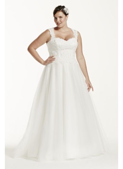 Tulle Plus Size Wedding Dress with Illusion Back | David's Bridal