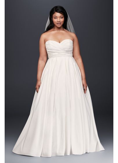 Faille Empire Waist Plus Size Wedding Dress David S Bridal