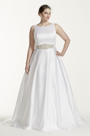 high neck plus size wedding dress