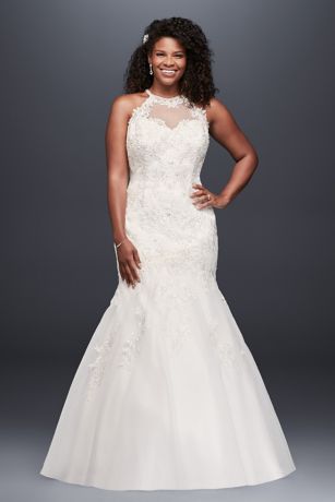 plus size halter bridal gowns