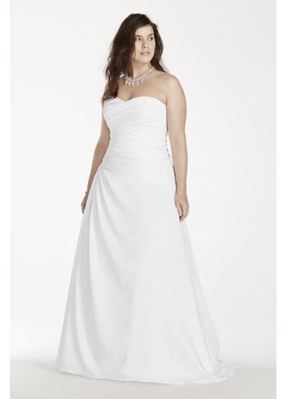 A-Line Plus Size Wedding Dress with Dropped Waist - Davids Bridal