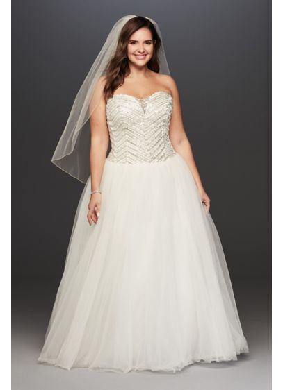Jewel Tulle Plus Size Wedding Dress with Crystals | David's Bridal
