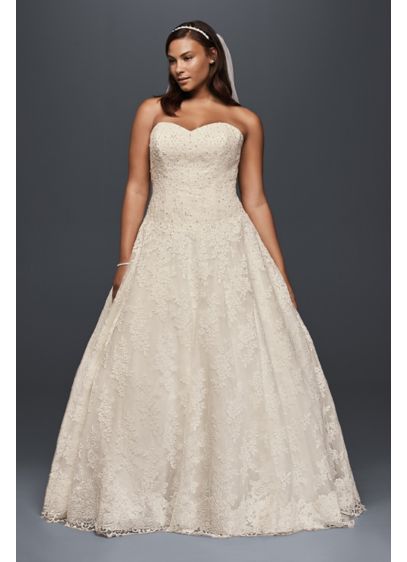 Allover Beaded Plus Size Ball Gown Wedding Dress | David's Bridal